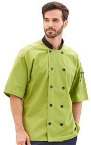 #0494 Havana 2 Tone Short Sleeve Chef Coat